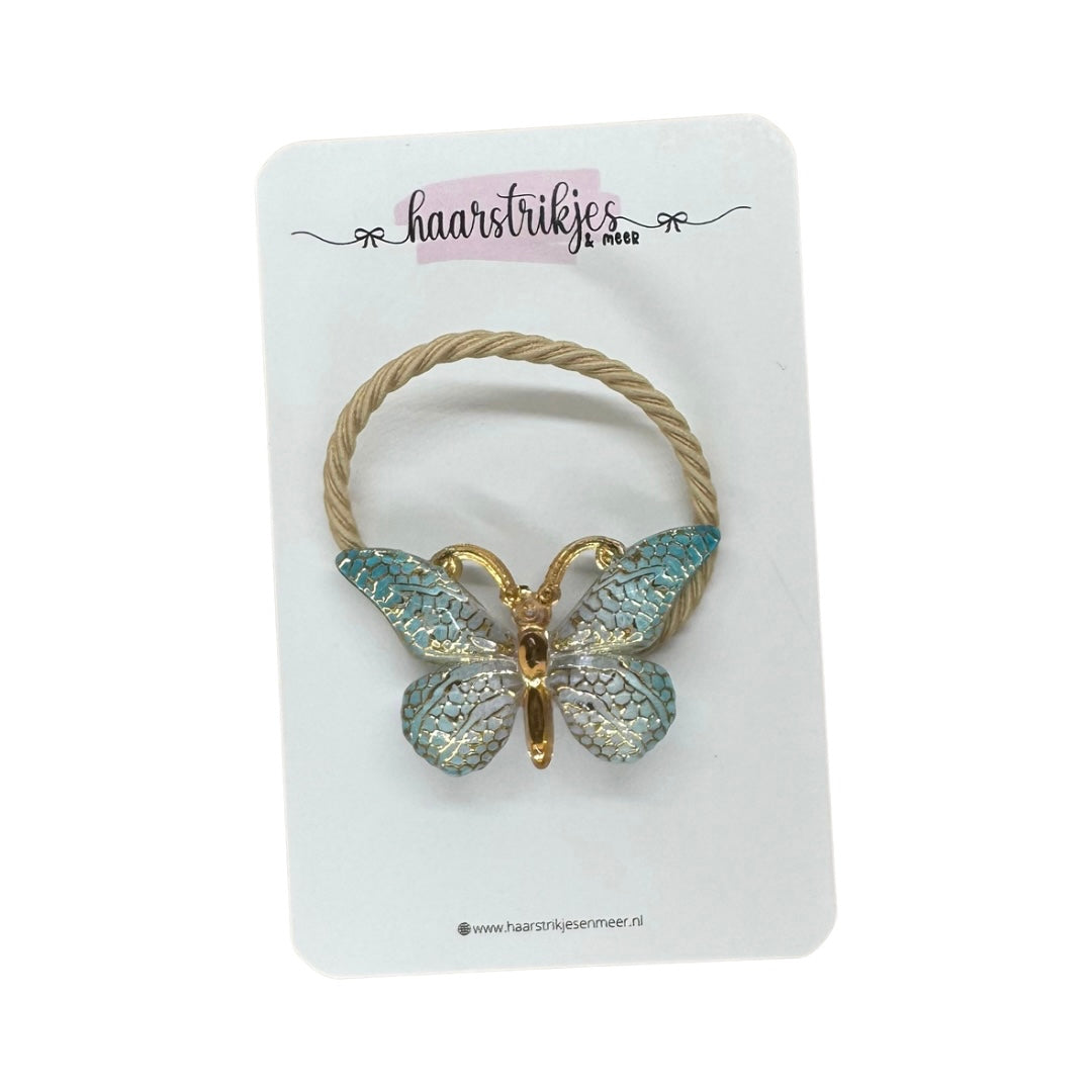 Elastiekje | Groot - Blauw vlindertje