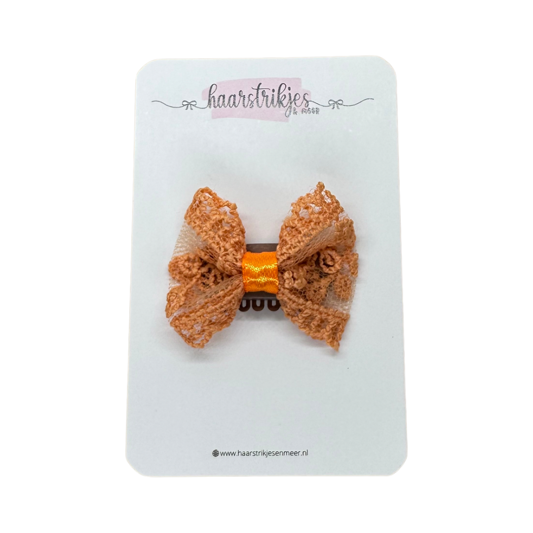 Antislip - Oranje kanten strikje
