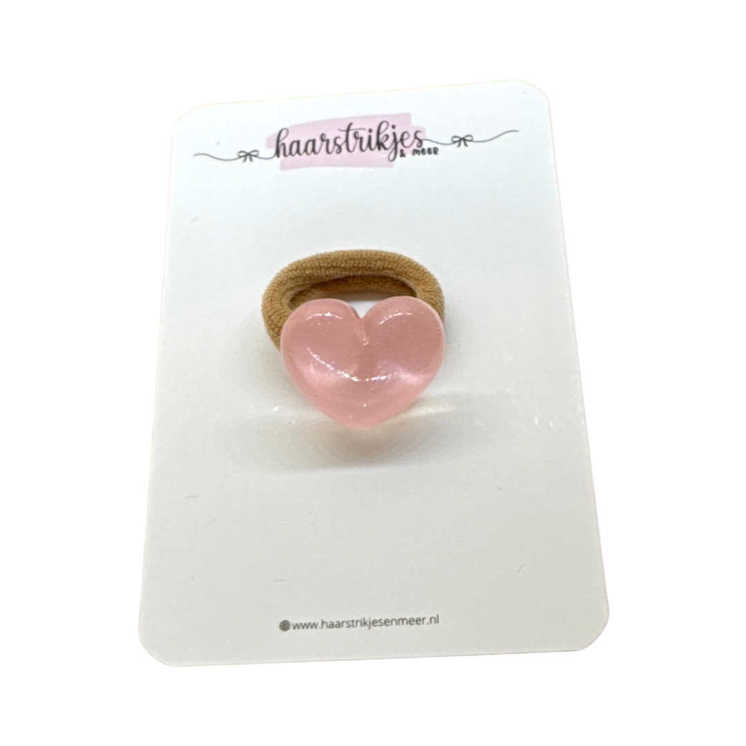 Elastiekje | Klein - Licht roze hartje