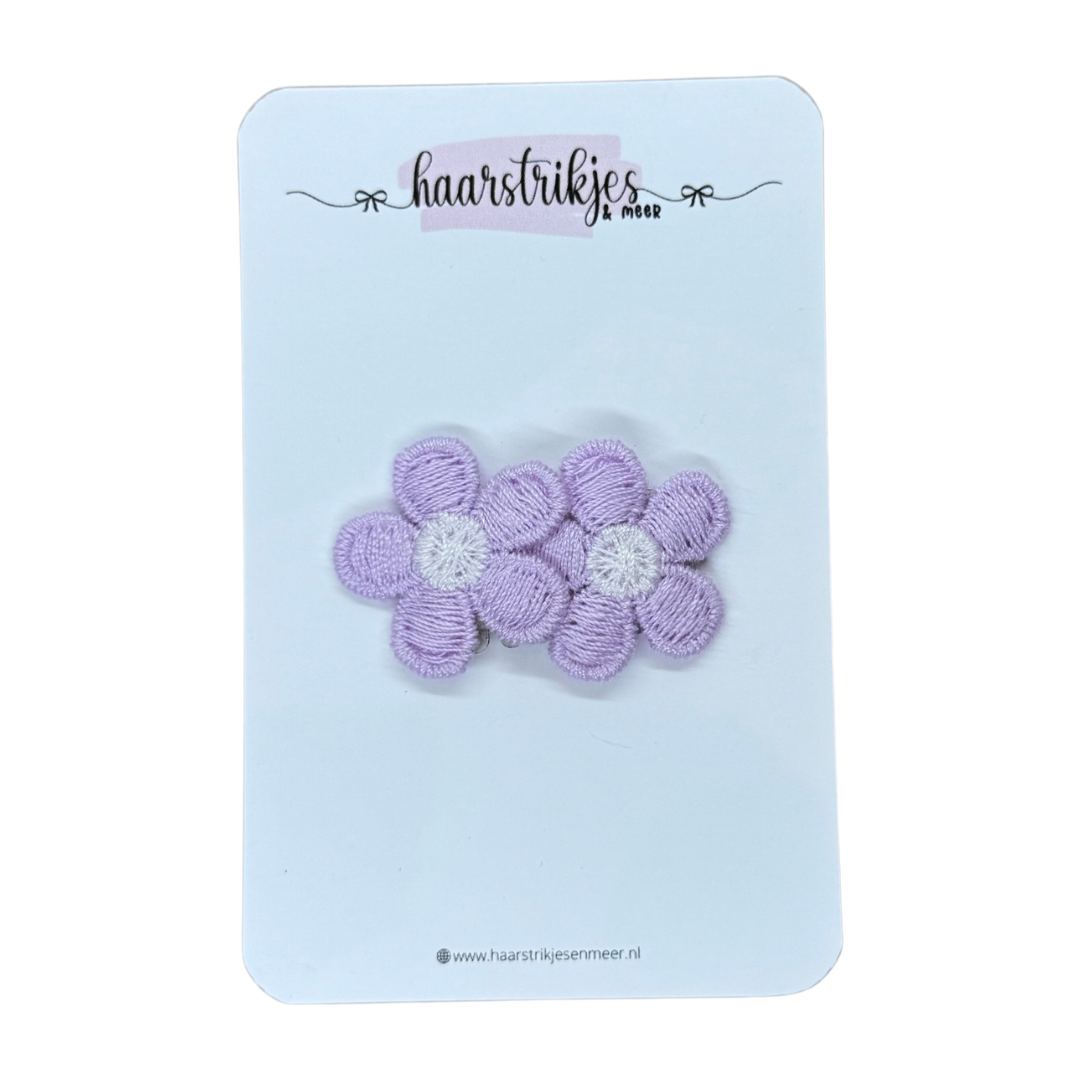 Antislip clipje - Bloem lila/wit