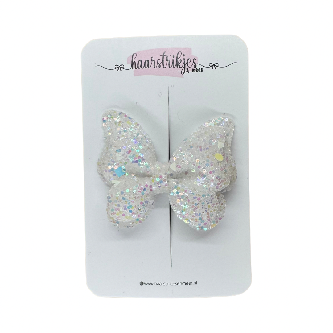 Vlinder small - Witte glitter