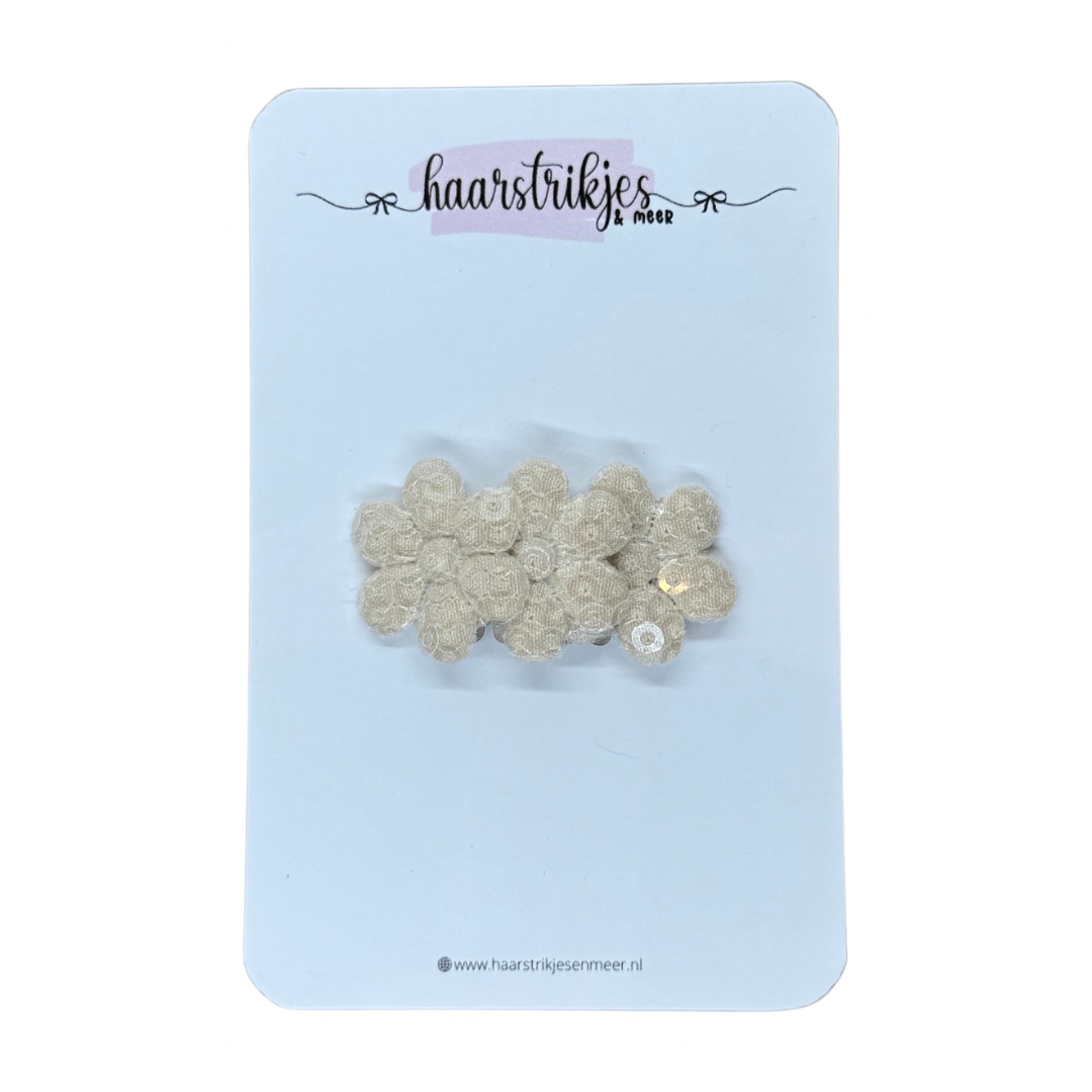 Antislip clipje - Bloem pailleten zand