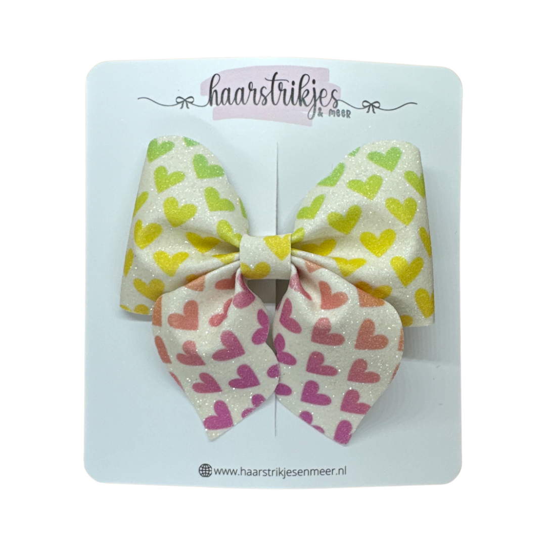 Tess - Hartjes regenboog geel