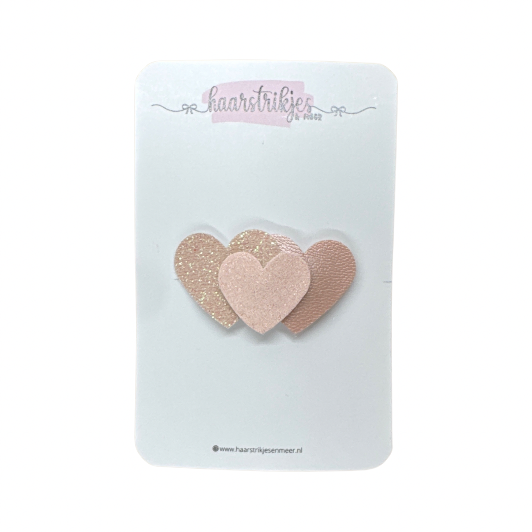 Antislip clipje - Hartjes Peach