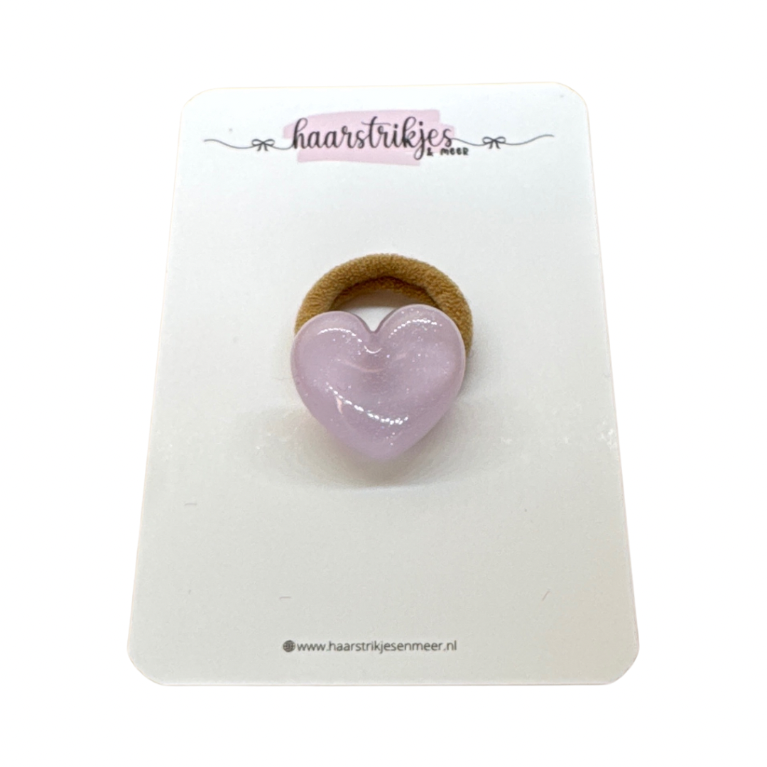 Elastiekje | Klein - Lila hartje