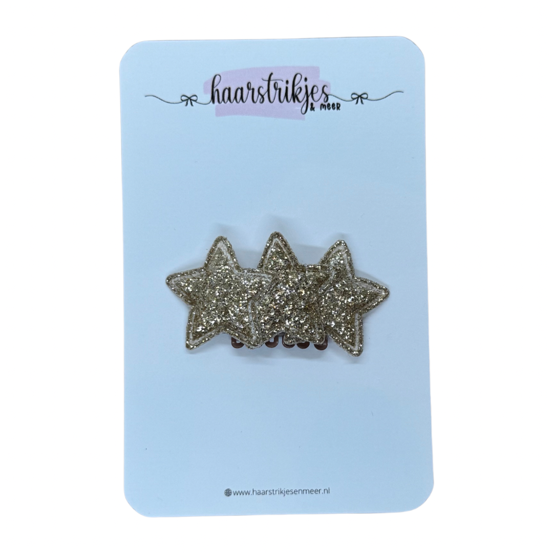 Antislip clipje - Ster rose gouden glitter