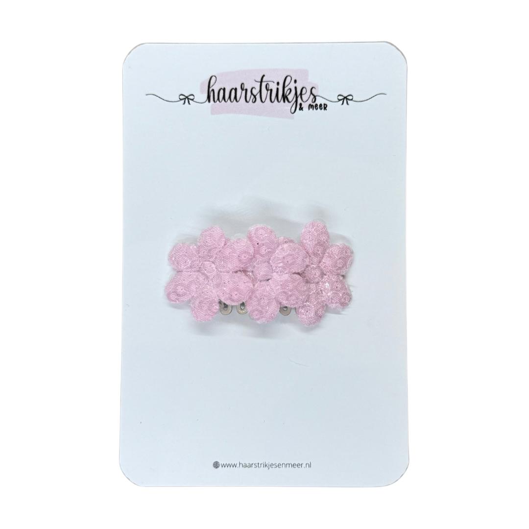 Antislip clipje - Bloem pailleten roze