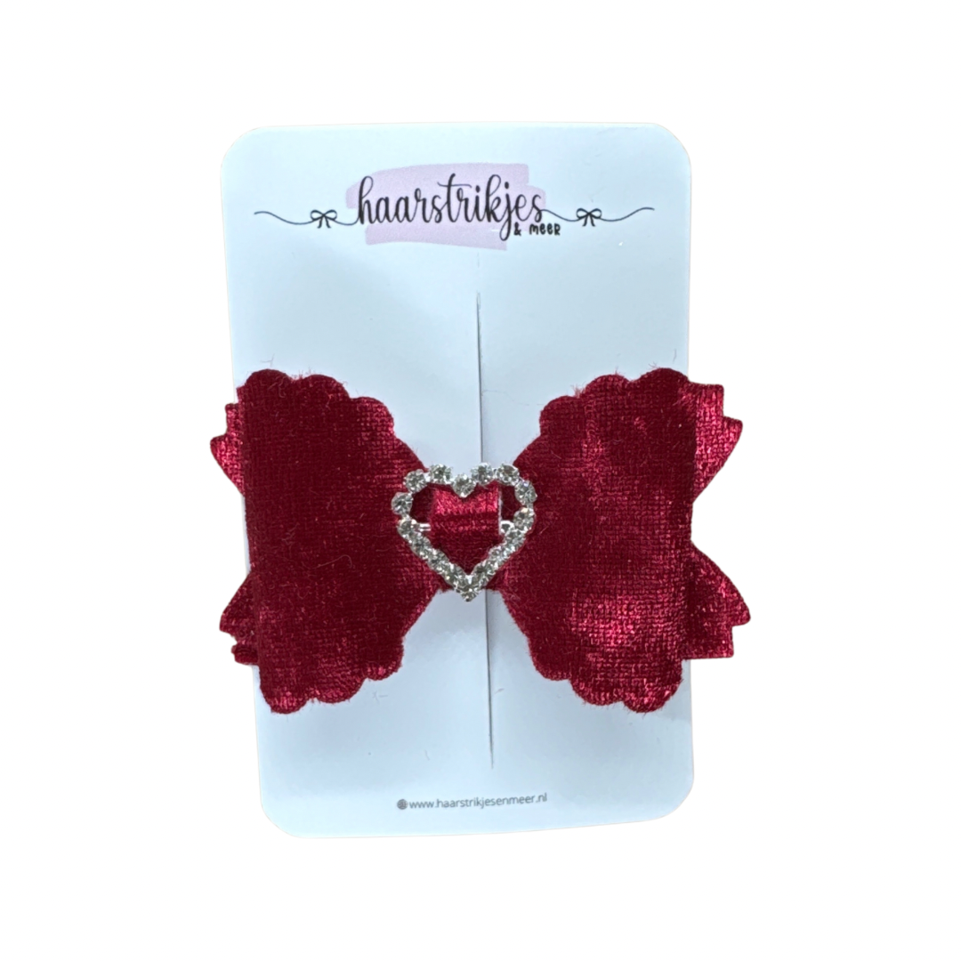 Bella - Velvet rood met hartje