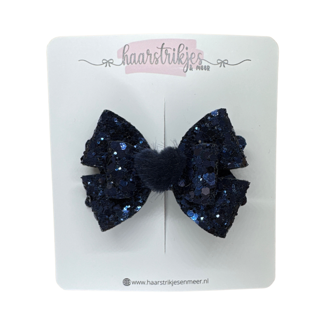 Fleur - Donkerblauw fluffy hartje