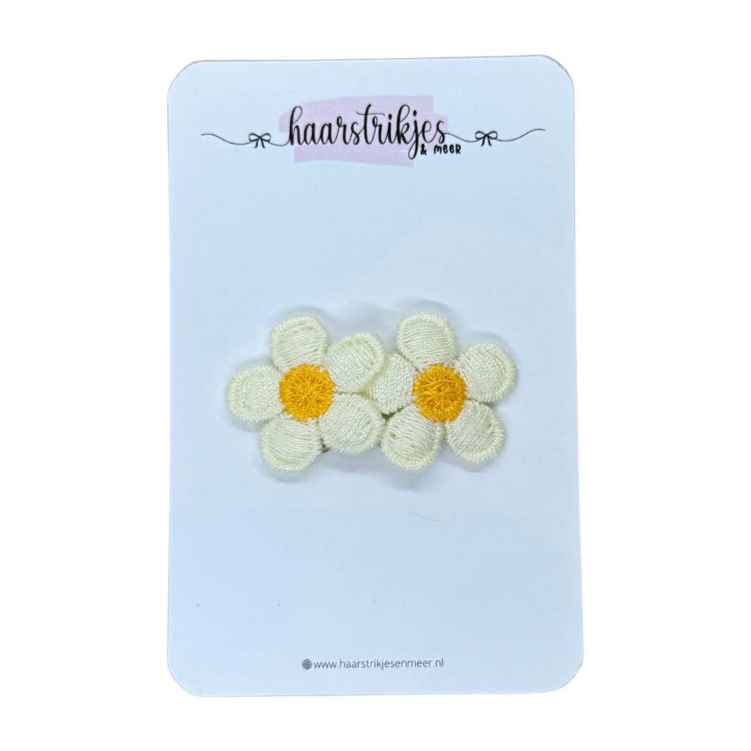 Antislip clipje - Bloem creme/geel