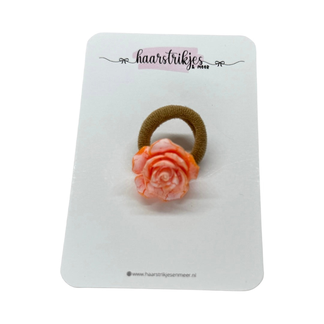 Elastiekje | Klein - Oranje bloem