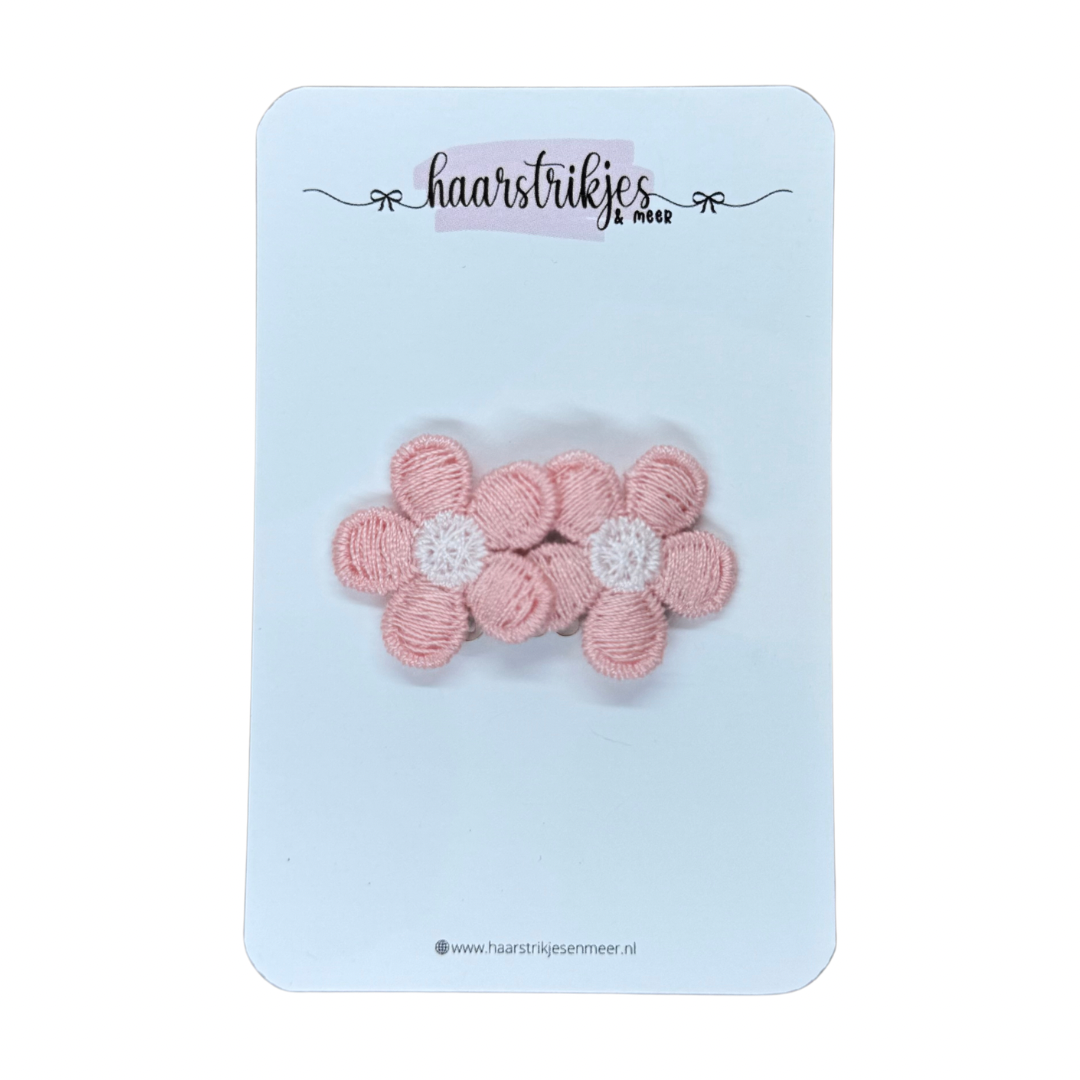 Antislip clipje - Bloem roze/wit