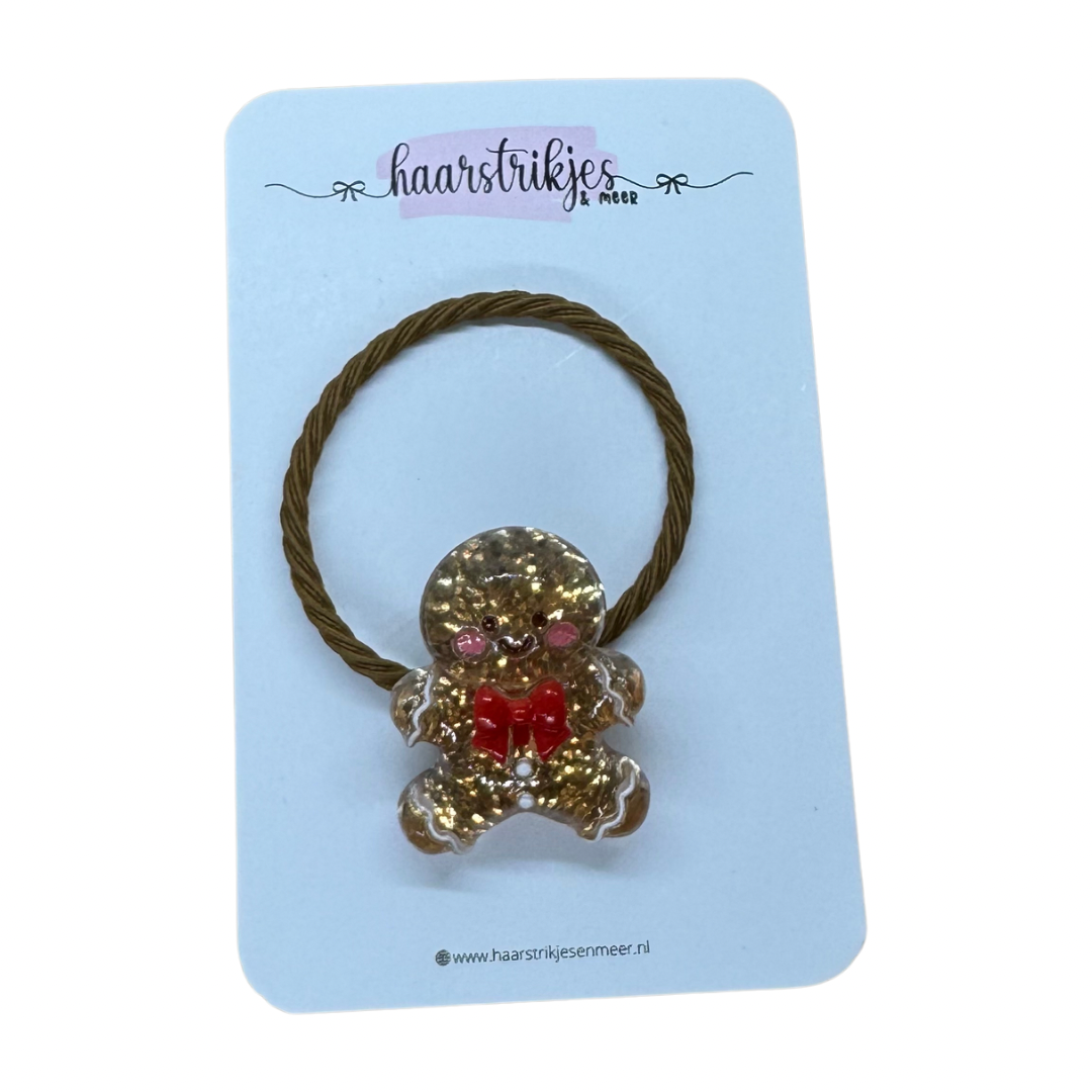 Elastiekje | Groot - Glitter gingerbread