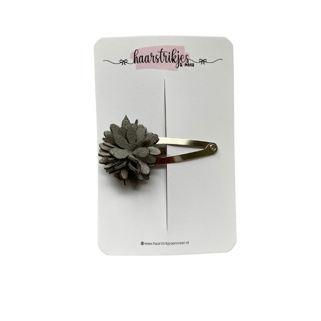 Klikklak 4cm - Grijs bloemetje/zilver