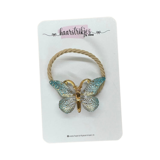 Elastiekje | Groot - Blauw vlindertje