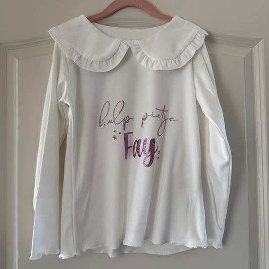 Sinterklaas | Pieten shirt met open kraagje - Wit