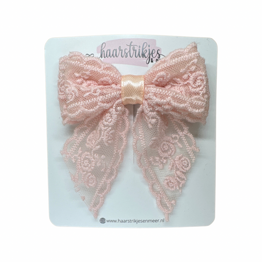 Lint - Kanten strik dubbel large peach