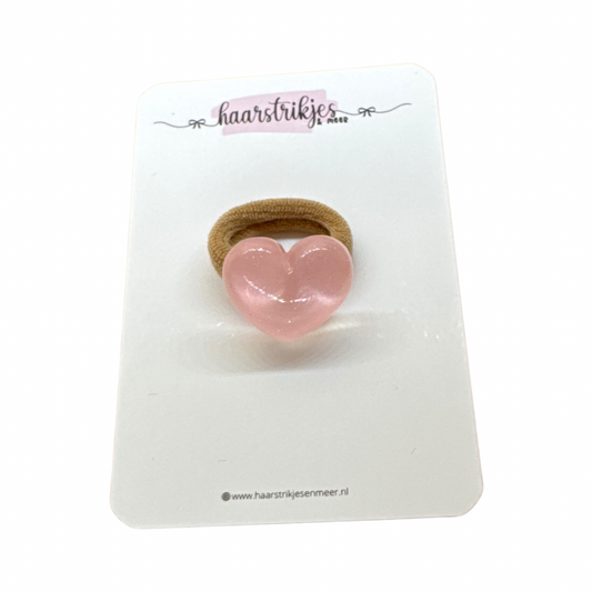 Elastiekje | Klein - Licht roze hartje