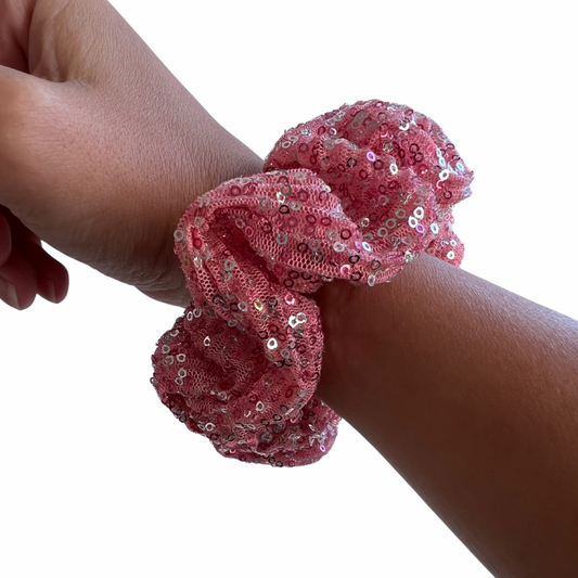 Scrunchie - Roze glitter