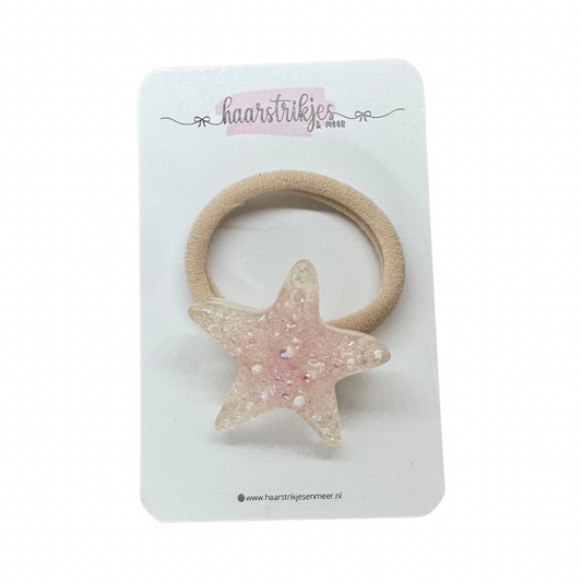 Elastiekje | Groot - Zeester roze