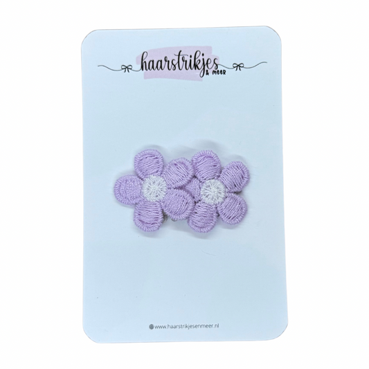 Antislip clipje - Bloem lila/wit
