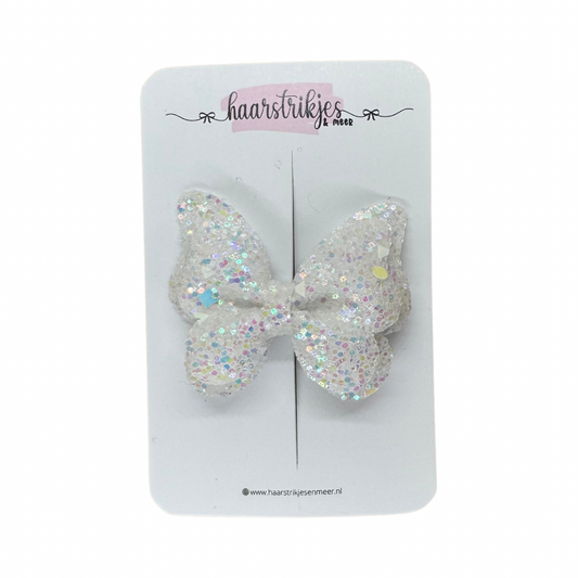 Vlinder small - Witte glitter