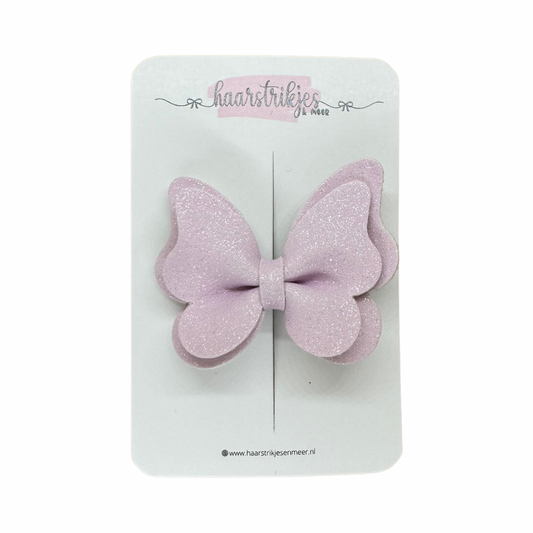 Vlinder small - Pastel lila subtiel glitter