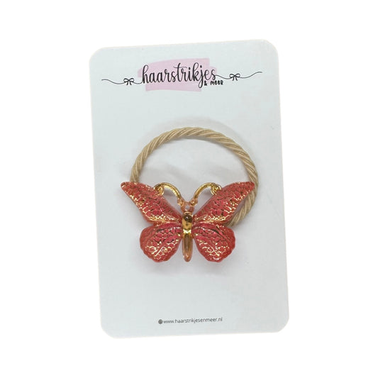 Elastiekje | Groot - Rood vlindertje