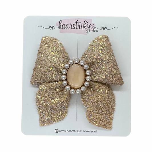 Tess - Gouden glitter met pareltjes