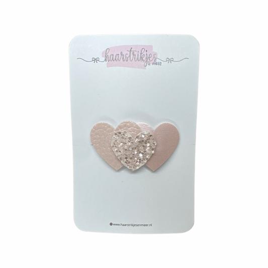 Antislip clipje - Hartjes poeder roze