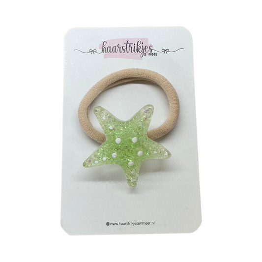 Elastiekje | Groot - Zeester groen