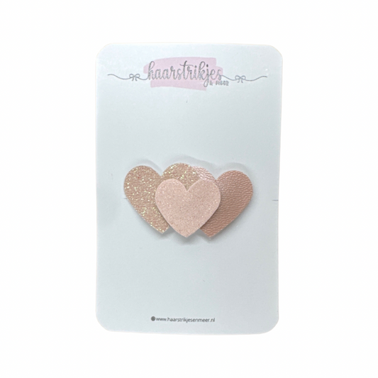 Antislip clipje - Hartjes Peach