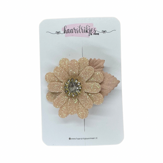 Grote perzik glitter bloem