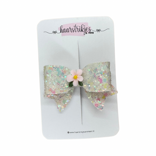 Miley enkel - Gemêleerd glitter met roosje