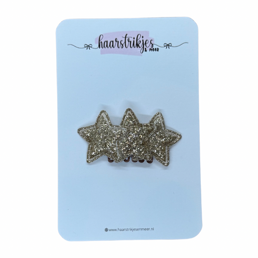 Antislip clipje - Ster rose gouden glitter