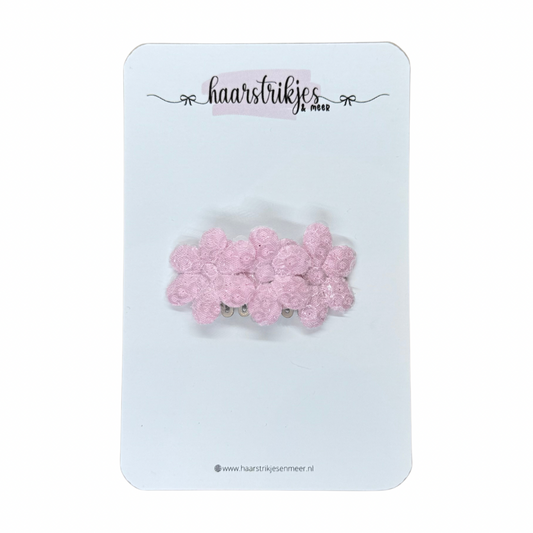 Antislip clipje - Bloem pailleten roze