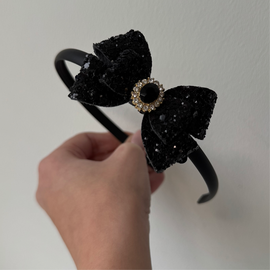 Diadeem - Zwart glitter