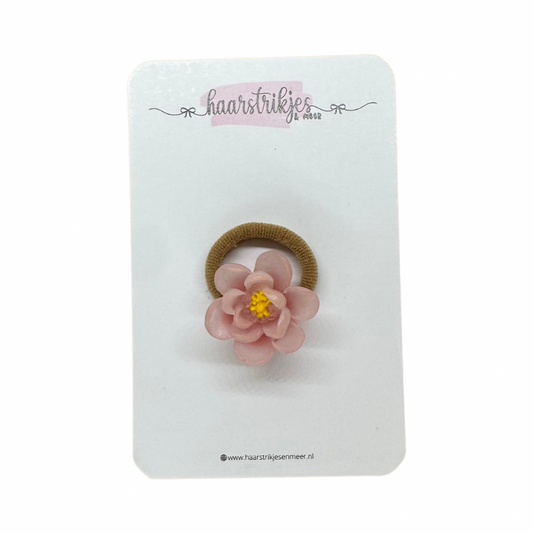 Elastiekje | Klein - Rood/doorzichtig bloesem