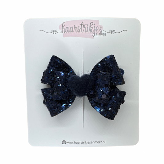 Fleur - Donkerblauw fluffy hartje