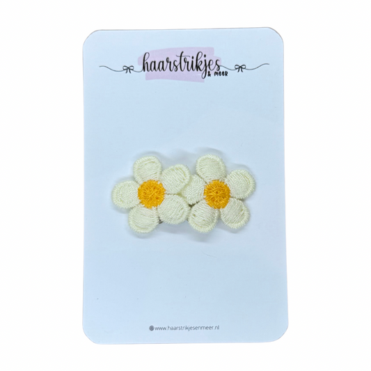 Antislip clipje - Bloem creme/geel