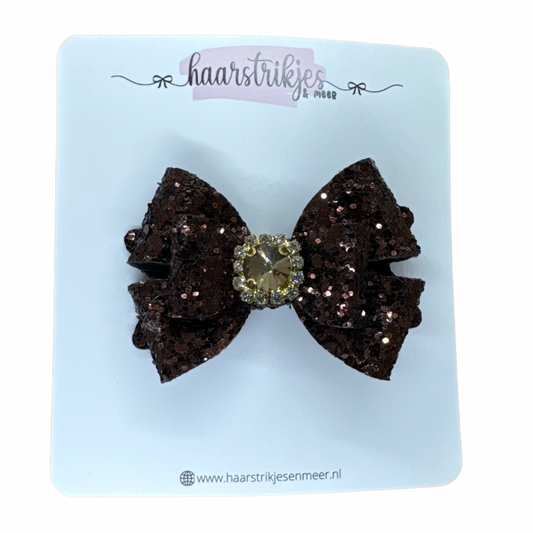 Fleur - Bruine glitter