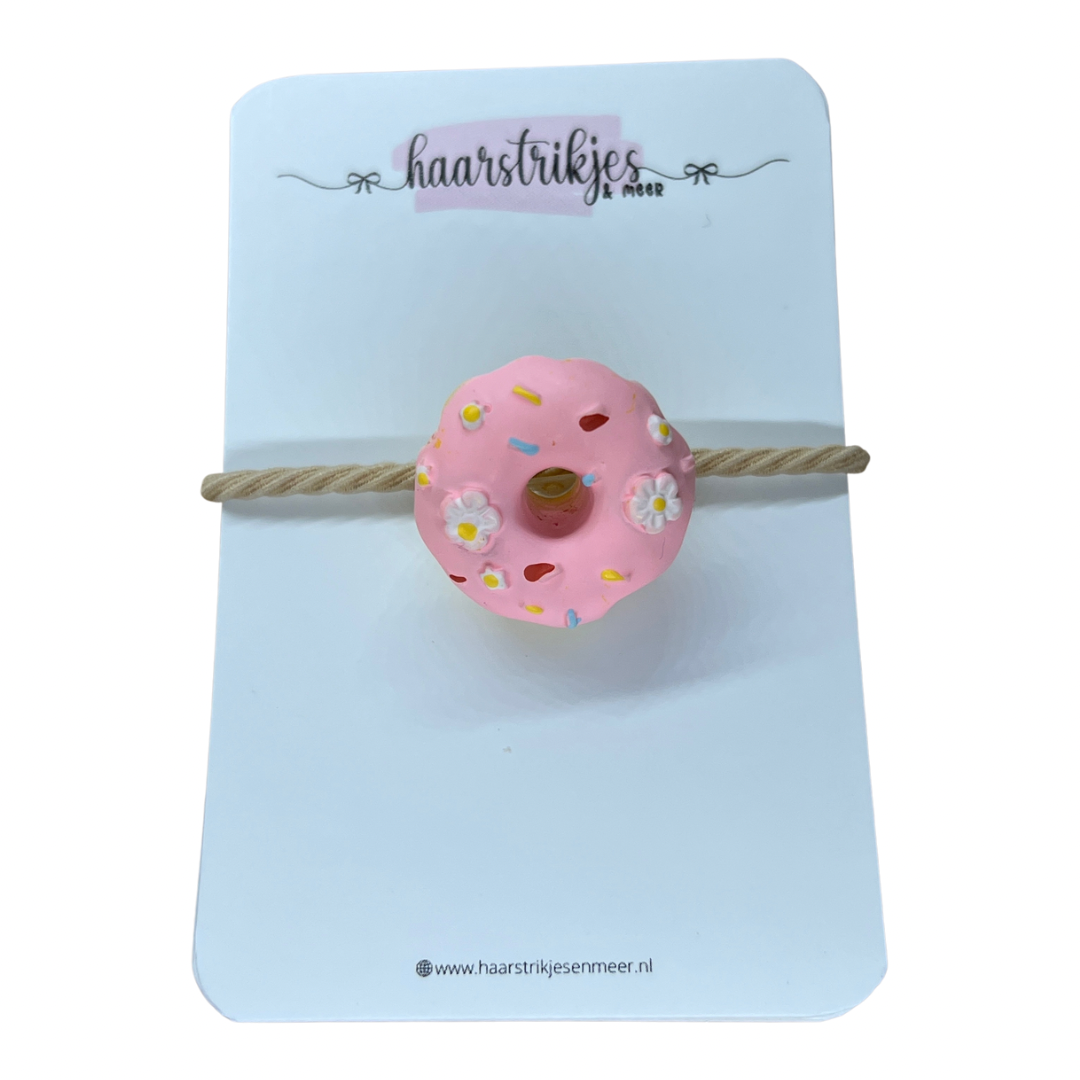 Elastiekje | Groot - Roze donut