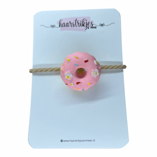 Elastiekje | Groot - Roze donut