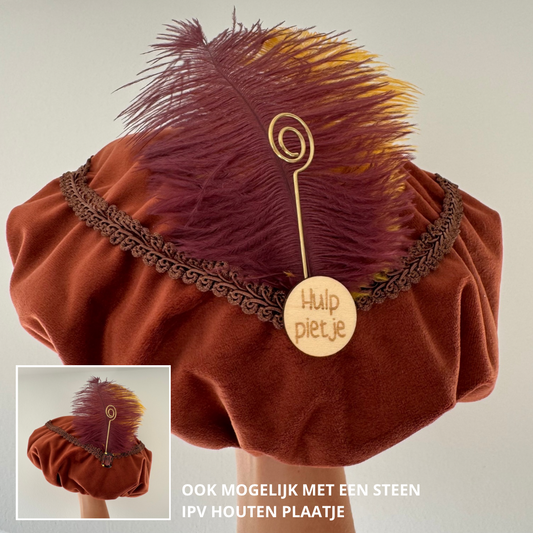 Sinterklaas | Pieten mutsje - Terracotta/bruin deluxe