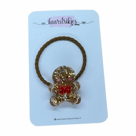 Elastiekje | Groot - Glitter gingerbread