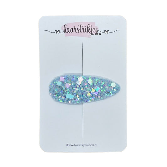 Emma 4cm - Licht blauw confetti glitter