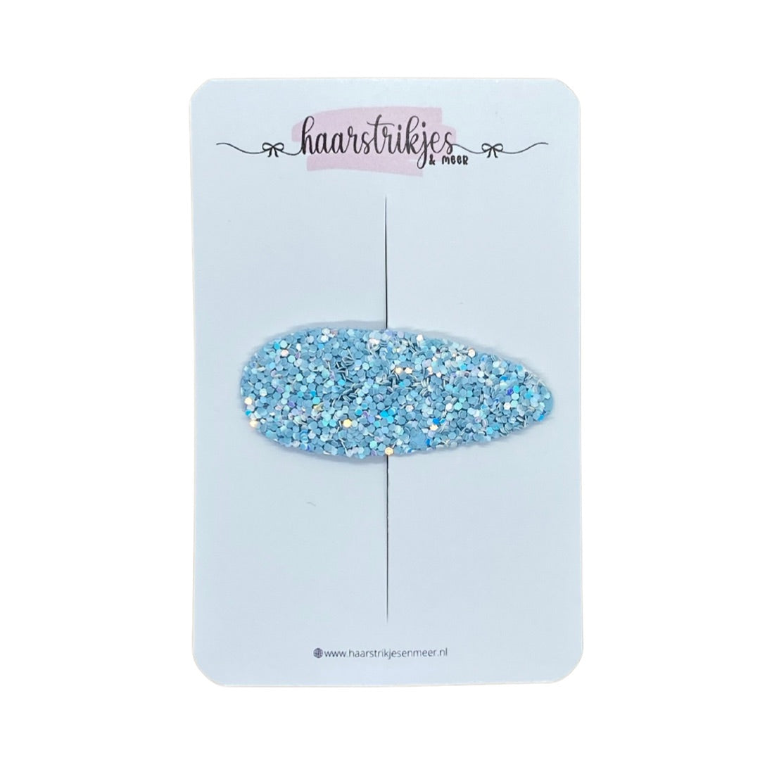 Emma 4cm - Licht blauw grof glitter