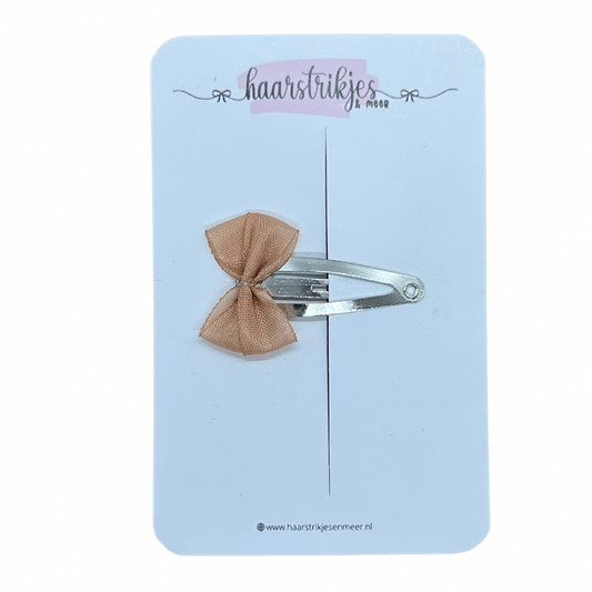 Klikklak 3cm - Mini strikje perzik/zilver